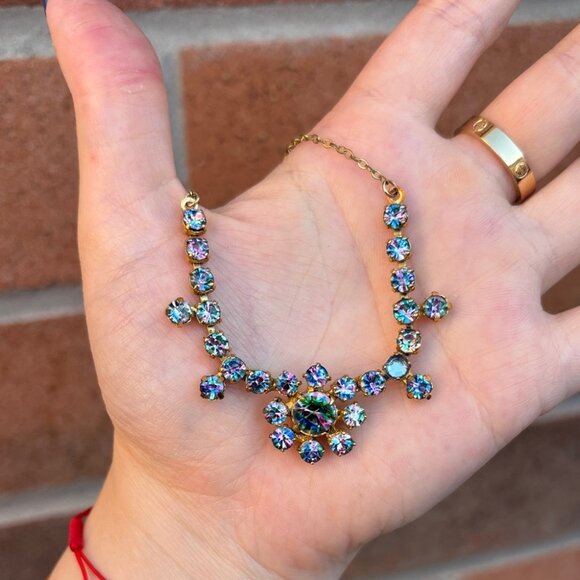 Vintage Aurora Borealis Rhinestone Necklace - Picture 1 of 7